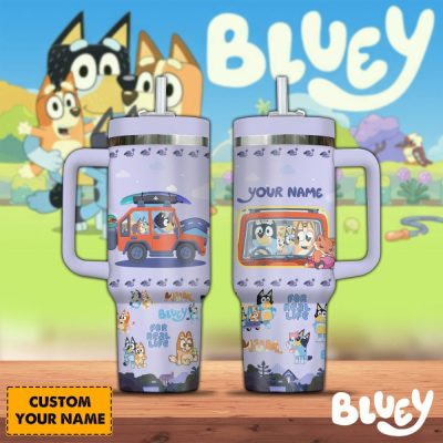 Bluey Cartoon Custom Stanley Quencher 40Oz Stainless Steel Tumbler