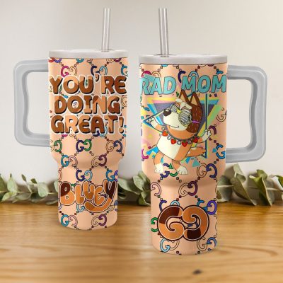Bluey Cartoon Custom Stanley Quencher 40Oz Stainless Steel
