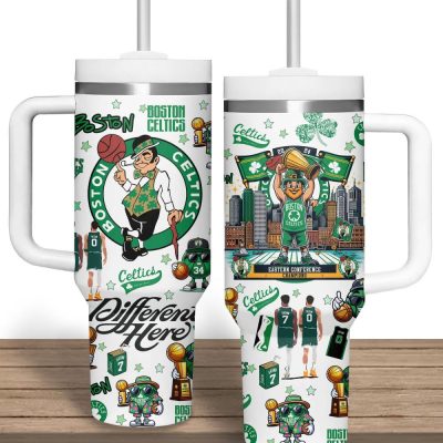 Boston Celtics Nba Custom Stanley Quencher 40Oz Stainless Steel Tumbler With Handle