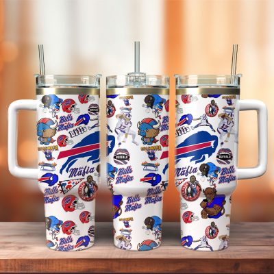 Buffalo Bills Nfl Sports Custom Stanley Quencher 40Oz Stainless Steel Tumbler With Handle