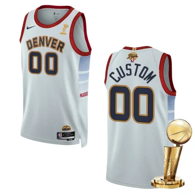 Denver Nuggets 2023 NBA Finals Champions Custom City Edition White Jersey
