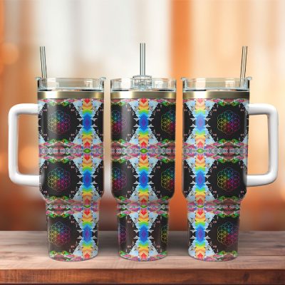 Coldplay Music Custom Stanley Quencher 40Oz Stainless Steel Tumbler With Handle