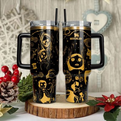 Coraline Cartoon Custom Stanley Quencher 40Oz Stainless Steel Tumbler With Handle