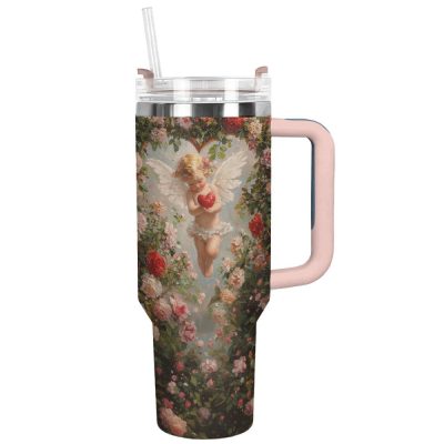 Cupid #8217;S Garden Love Custom Stanley Quencher 40Oz Stainless Steel Tumbler With Handle