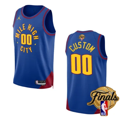 Custom Blue 2023 NBA Finals Denver Nuggets Statement Edition Jersey