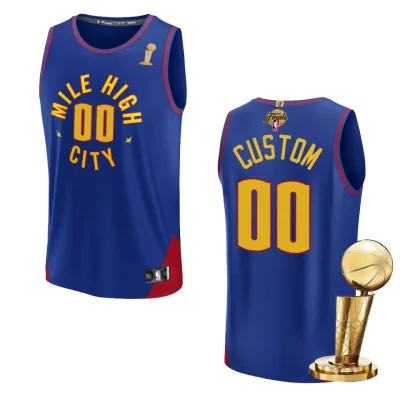 Denver Nuggets 2023 NBA Finals Champions Custom Fastbreak Player Blue Jersey