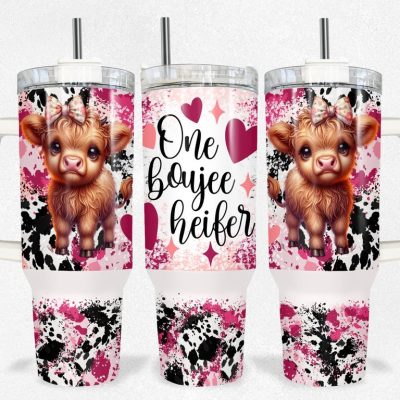 Highland Cow Custom Stanley Quencher 40Oz Stainless Steel Tumbler