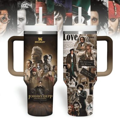 Johnny Depp Actor Custom Stanley Quencher 40Oz Stainless Steel Tumbler With Handle