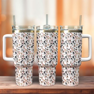 Love Dogs Custom Stanley Quencher 40Oz Stainless Steel Tumbler With Handle