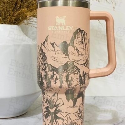 Mountain Range Custom Stanley Quencher 40Oz Stainless Steel Tumbler