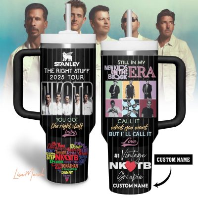 New Kids On The Block Music Custom Stanley Quencher 40Oz Stainless Steel Tumbler With Handle