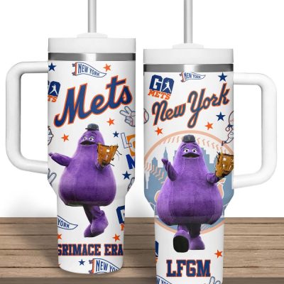 New York Mets Mlb Custom Stanley Quencher 40Oz Stainless Steel Tumbler