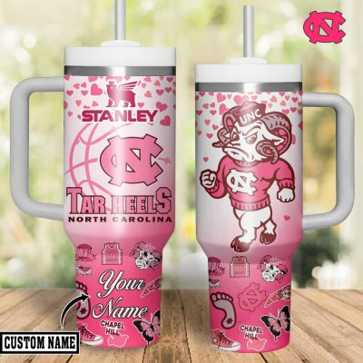 North Carolina Tar Heels Ncaa Sports Custom Stanley Quencher 40Oz Stainless Steel Tumbler With Handle