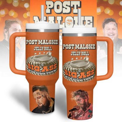 Post Malone Music Custom Stanley Quencher 40Oz Stainless Steel Tumbler With Handle