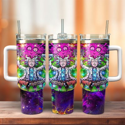 Rick And Morty Tv Series Custom Stanley Quencher 40Oz Stainless Steel Tumbler With Handle