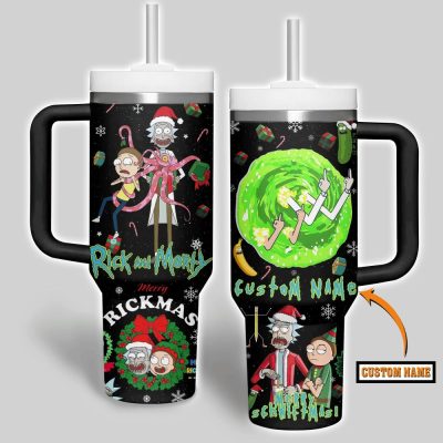 Rick And Morty Tv Series Custom Stanley Quencher 40Oz Stainless Steel Tumbler With Handle