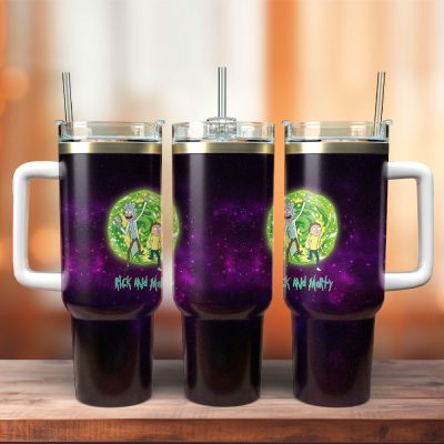 Rick And Morty Tv Series Custom Stanley Quencher 40Oz Stainless Steel Tumbler With Handle