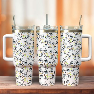 Siberian Husky Dog Custom Stanley Quencher 40Oz Stainless Steel Tumbler With Handle
