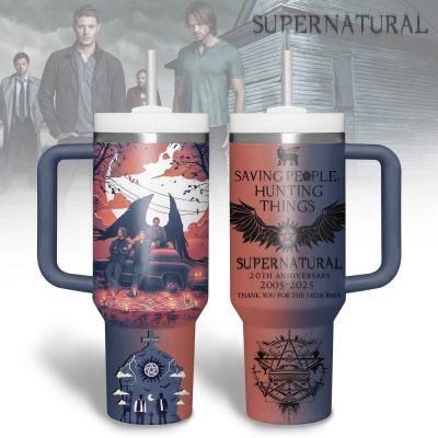 Supernatural Tv Series Custom Stanley Quencher 40Oz Stainless Steel Tumbler With Handle