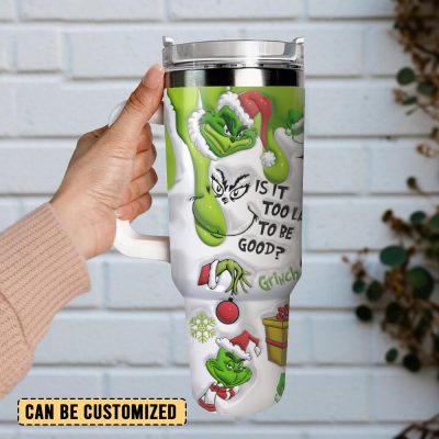 The Grinch Movies Christmas Custom Stanley Quencher 40Oz Stainless Steel Tumbler With Handle