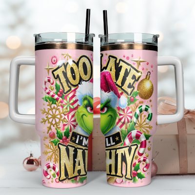 The Grinch Movies Christmas Custom Stanley Quencher 40Oz Stainless Steel Tumbler With Handle