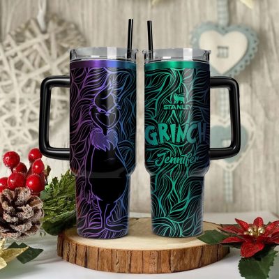 The Grinch Movies Custom Stanley Quencher 40Oz Stainless Steel Tumbler With Handle