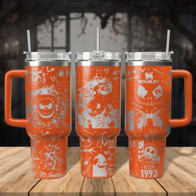 The Nightmare Before Christmas Movies Custom Stanley Quencher 40Oz Stainless Steel Tumbler With Handle