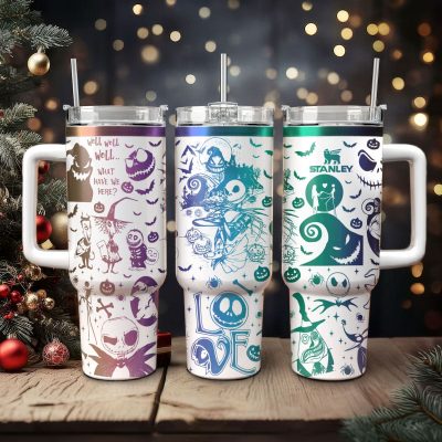 The Nightmare Before Christmas Movies Custom Stanley Quencher 40Oz Stainless Steel Tumbler With Handle