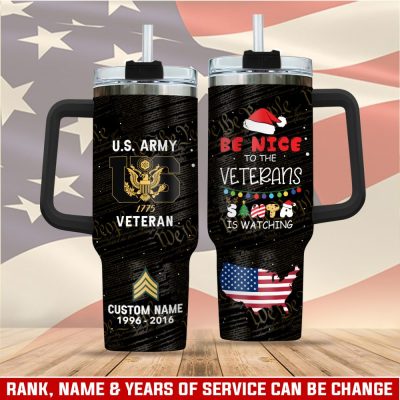 United States Army Custom Stanley Quencher 40Oz Stainless Steel Tumbler With Handle
