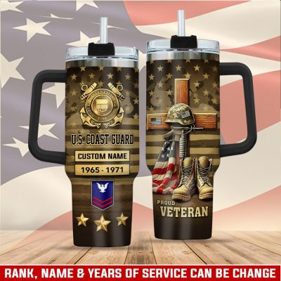 United States Coast Guard Custom Stanley Quencher 40Oz Stainless Steel Tumbler With Handle