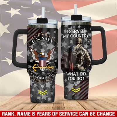 United States Navy Custom Stanley Quencher 40Oz Stainless Steel Tumbler With Handle