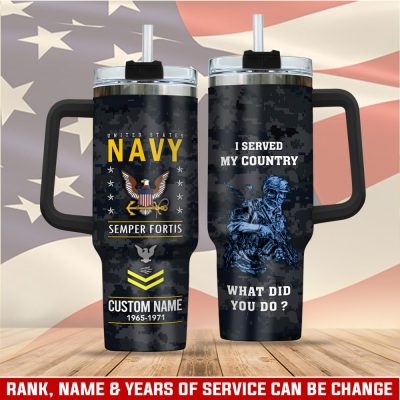 United States Navy Custom Stanley Quencher 40Oz Stainless Steel Tumbler With Handle