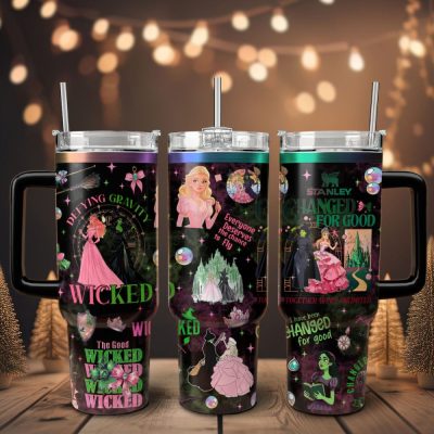 Wicked Movies Custom Stanley Quencher 40Oz Stainless Steel Tumbler With Handle