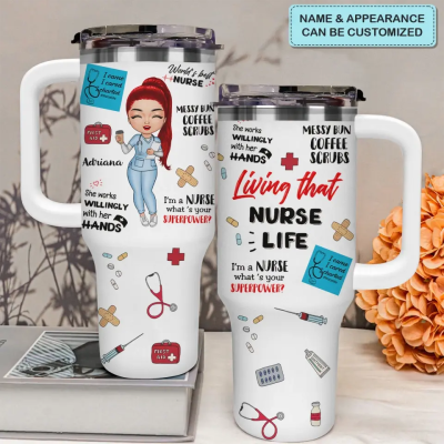 World #8217;S Best Nurse Custom Stanley Quencher 40Oz Stainless Steel Tumbler With Handle