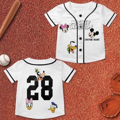 Personalize Disney Mickey And Friends Disney Trip 2024 Funny Jersey, Custom Name Custom Kids, Youth, Adult Disney Baseball Jersey Disney Fan