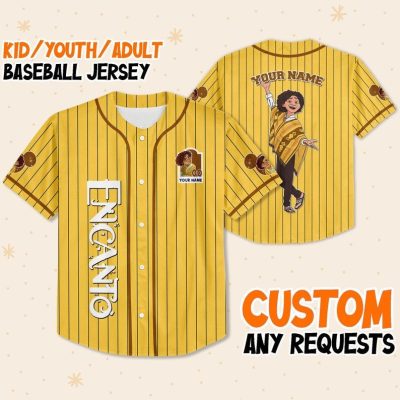 Personalize Camilo Jersey Yellow Brown, The Magical Family Madrigal, Customized Disneyland Jersey, Disney Birthday Jersey Gift For Fans
