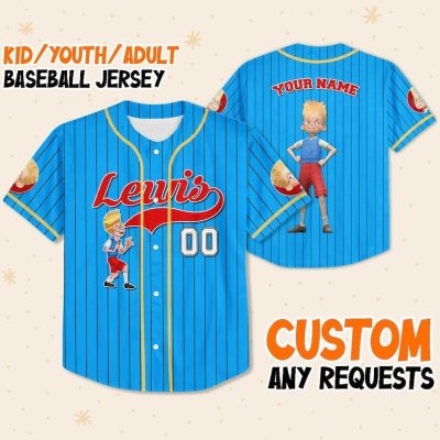 Personalize Lewis Jersey Blue Yellow, Meet The Robinsons Disneyland Family Jersey, Baseball Jersey Team, Birthday Gift For Fans