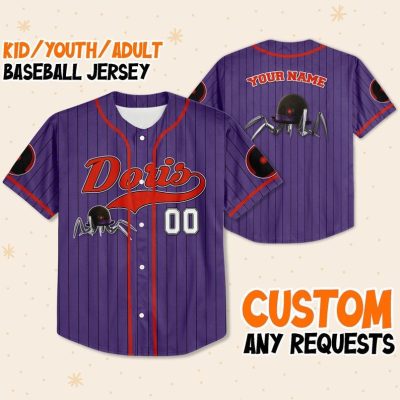 Personalize Doris Jersey Purple 'Red, Meet The Robinsons Disneyland Family Jersey, Baseball Jersey Team, Birthday Gift For Fans