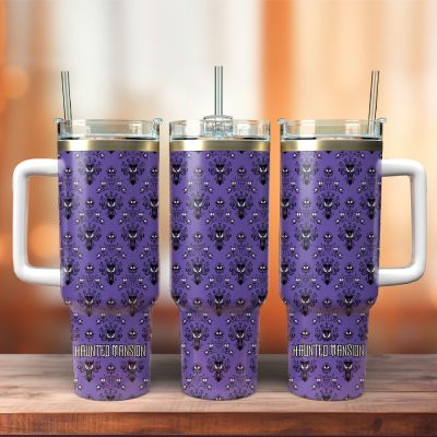Haunted Mansion Film Disney Custom Stanley Quencher 40Oz Stainless Steel Tumbler With Handle