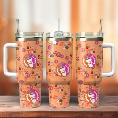 Dunkin Donuts Drink Custom Stanley Quencher 40Oz Stainless Steel Tumbler