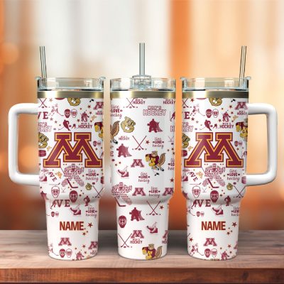 Michigan Wolverines Ice Hockey Ncaa Sport Custom Stanley Quencher 40Oz Stainless Steel Tumbler With Handle