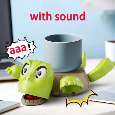 Press To Sound Panicked Turtle Coaster Creative Gaping Eyes Water Cup Pad Anti-scald Funny Expression Tea Cups Coaster Cafes
