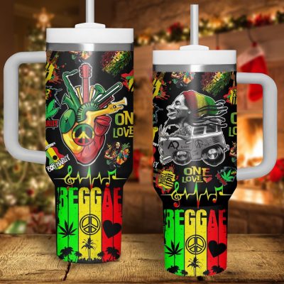 Bob Marley Music Custom Stanley Quencher 40Oz Stainless Steel
