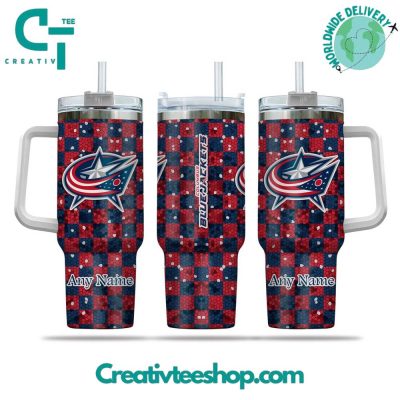Columbus Blue Jackets Nhl Custom Stanley Quencher 40Oz Stainless Steel Tumbler With Handle