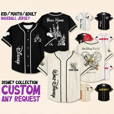 Custom Disney Baseball Jersey Team Disneyland, Personalized Collection Jersey, Disney Jersey, Gift For Kids, Toy Storys Fans, Baseball Teams