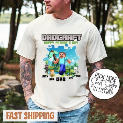 Personalized Dad Craft Shirt With Kids Name, Dadcraft T-shirt, Custom Dad Shirt, Father's Day Shirt, Father's Day Gifts For Dad Daddy
