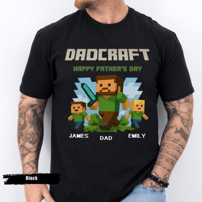 Personalized DadCraft Shirt, Gamer Dad DadCraft Tee, Father's Day Gift, Chicken Jockey, Trending Movie Shirt inspired by Minecraft