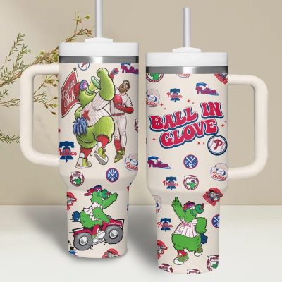 Philadelphia Phillies Mlb Custom Stanley Quencher 40Oz Stainless Steel Tumbler