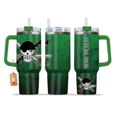 Roronoa Zoro Custom Nameone Piece Anime Custom Stanley Quencher 40Oz Stainless Steel Tumbler With Handle