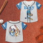 Personalize Disney Bluey Play Baseball, Bluey Birthday Party Shirt, Custom Kid Youth Adult Disney Jersey Bluey Jersey. Baseball Jersey. Gift For Disney Fans